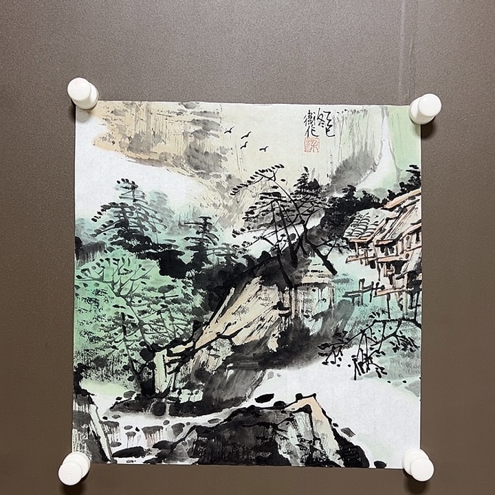 国画梁卫伦  手绘原创