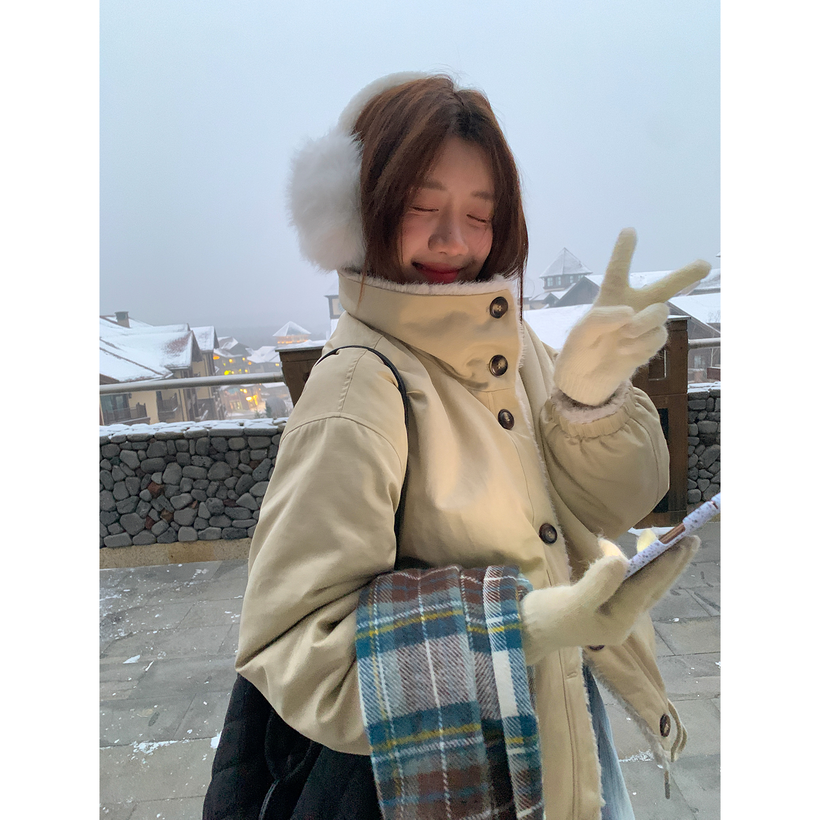 【西西里安】 赴约冬日~实用保暖可立领两面穿毛毛棉服