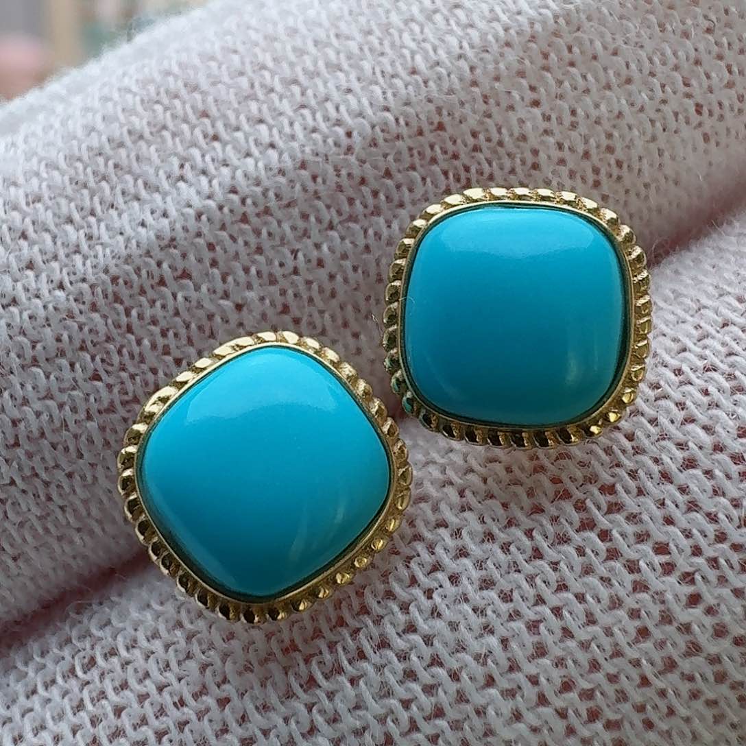 绿松石珠宝奇石18K金镶嵌