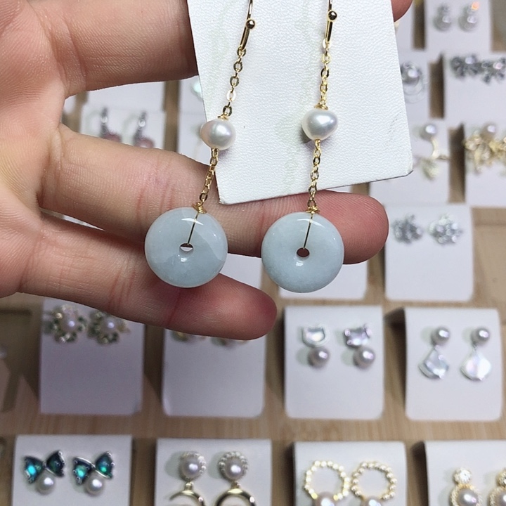 淡水珍珠耳饰银S925镶嵌