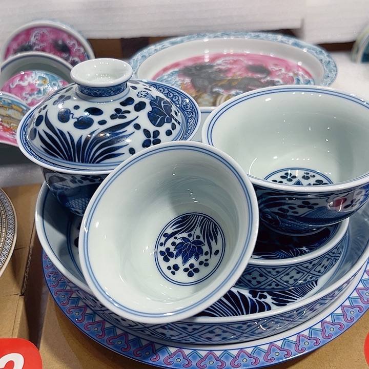 宝***玉青花鳜鱼图5件套特价包邮