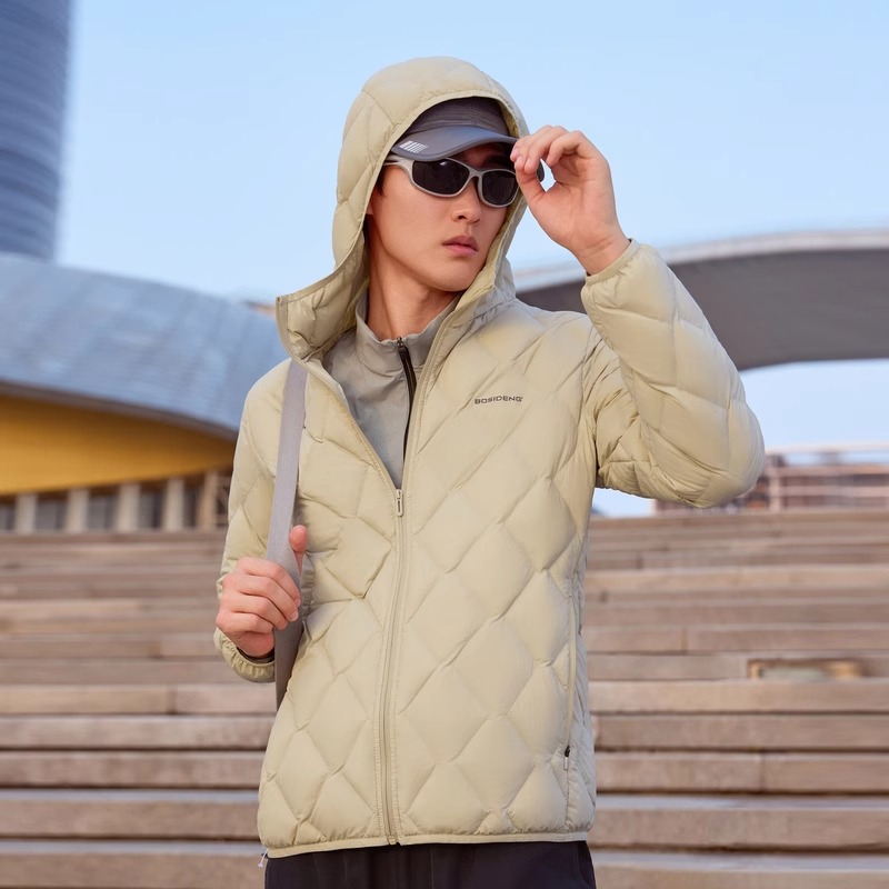 波司登轻薄鹅绒羽绒服2024冬款男士休闲运动通勤百搭连帽短款外套