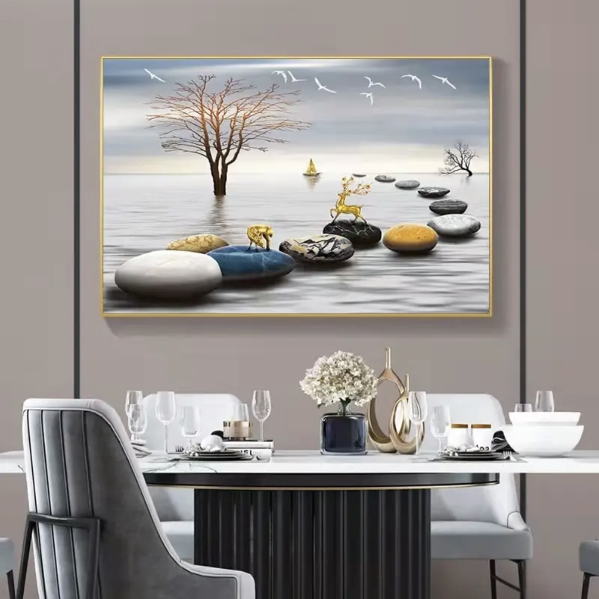 十字绣2022版石来运转客厅风景画大格四股绣60*72厘米满绣29色