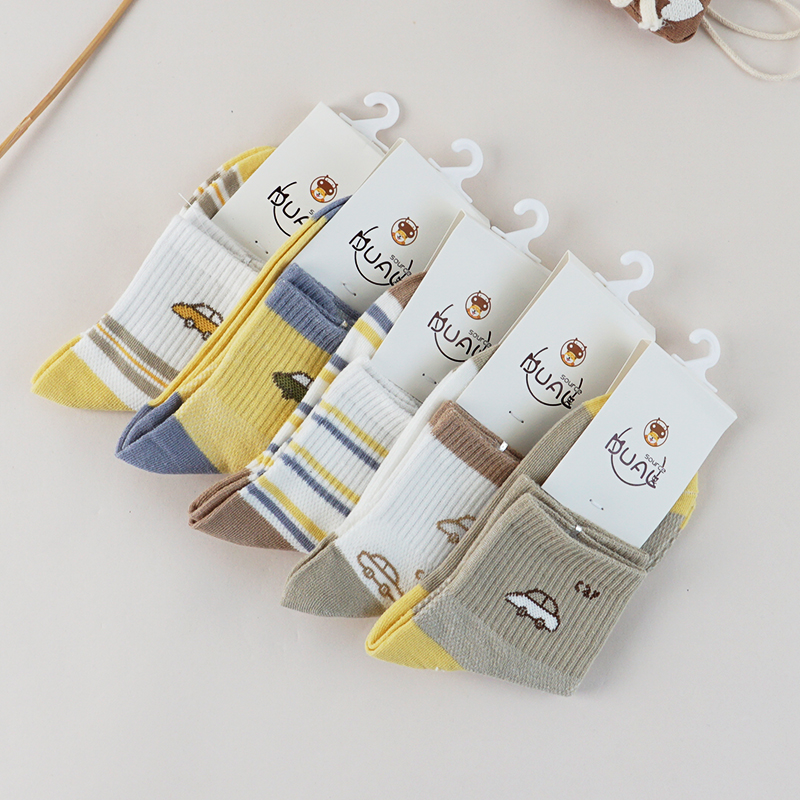 儿童棉袜3-6岁秋季女童袜卡通袜子春秋中童男袜子6-12学生中筒袜