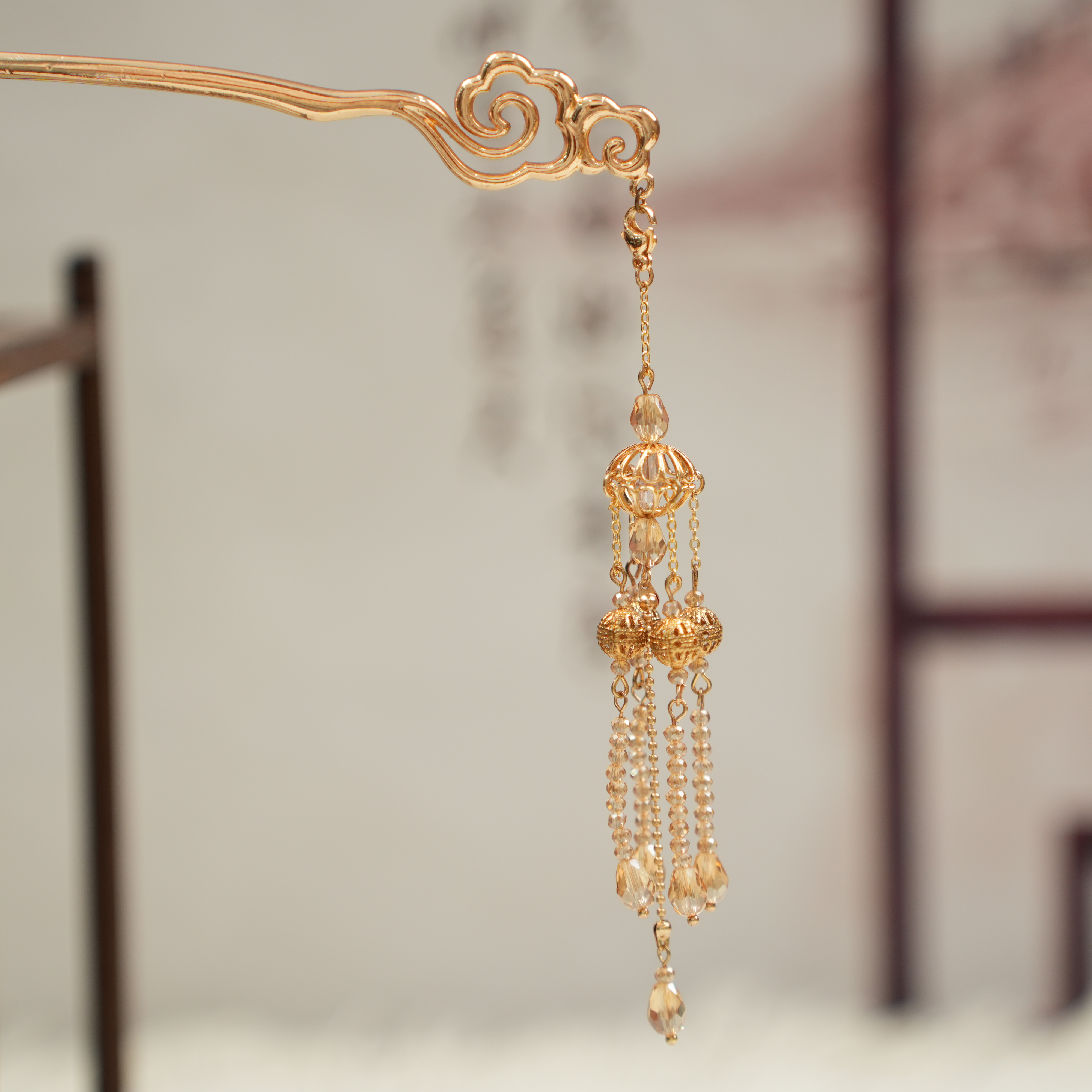 古悦倾城【灵泽发簪】古风长流苏发簪中国风汉服配饰中式古典发饰