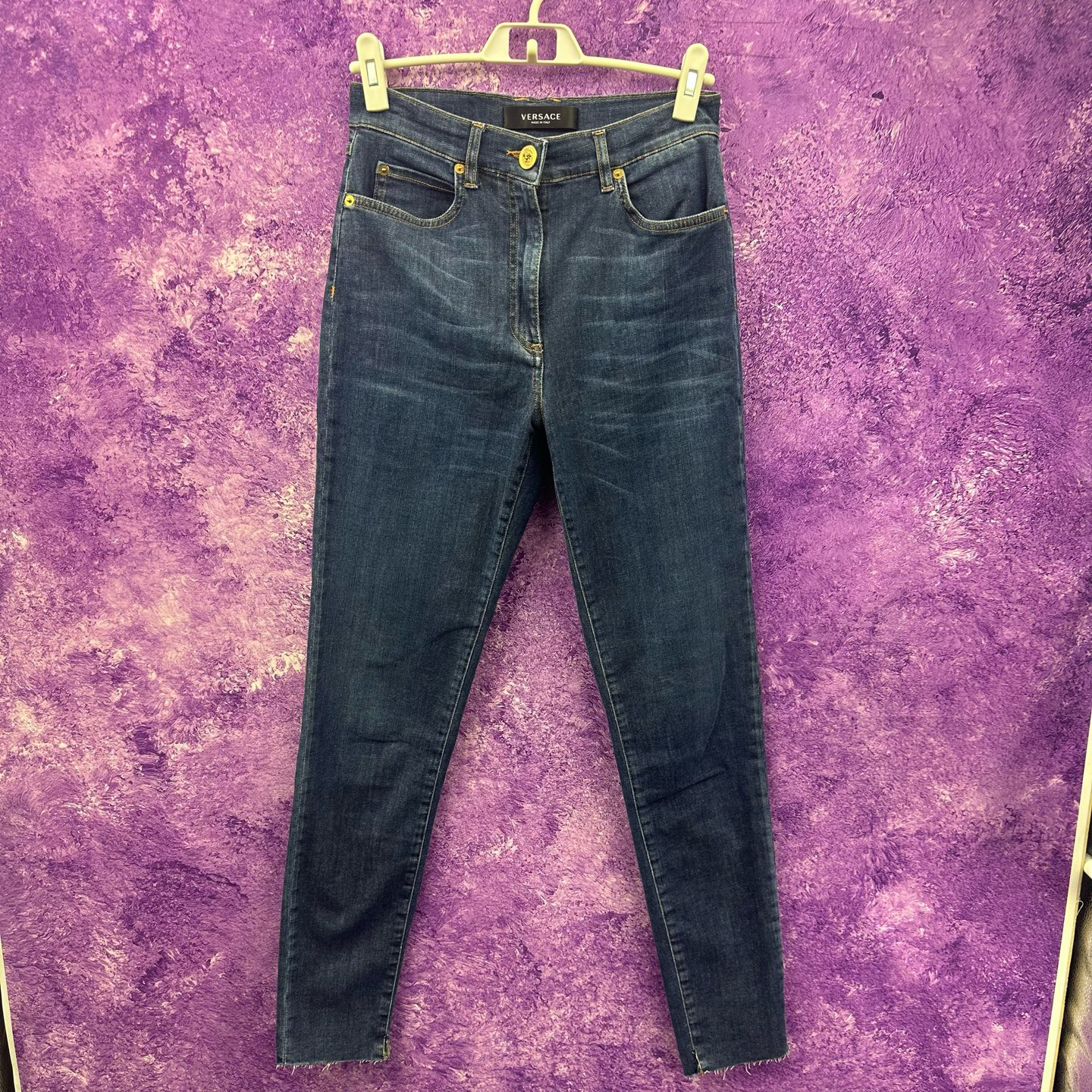 99新 VERSACE/范思哲 葡萄籽奢潮/范思哲直筒牛仔裤/28女装时尚