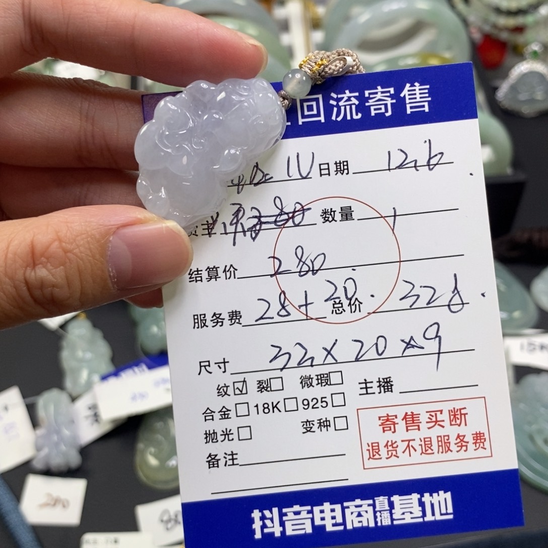 钰***儿翡翠未镶嵌颈饰挂件