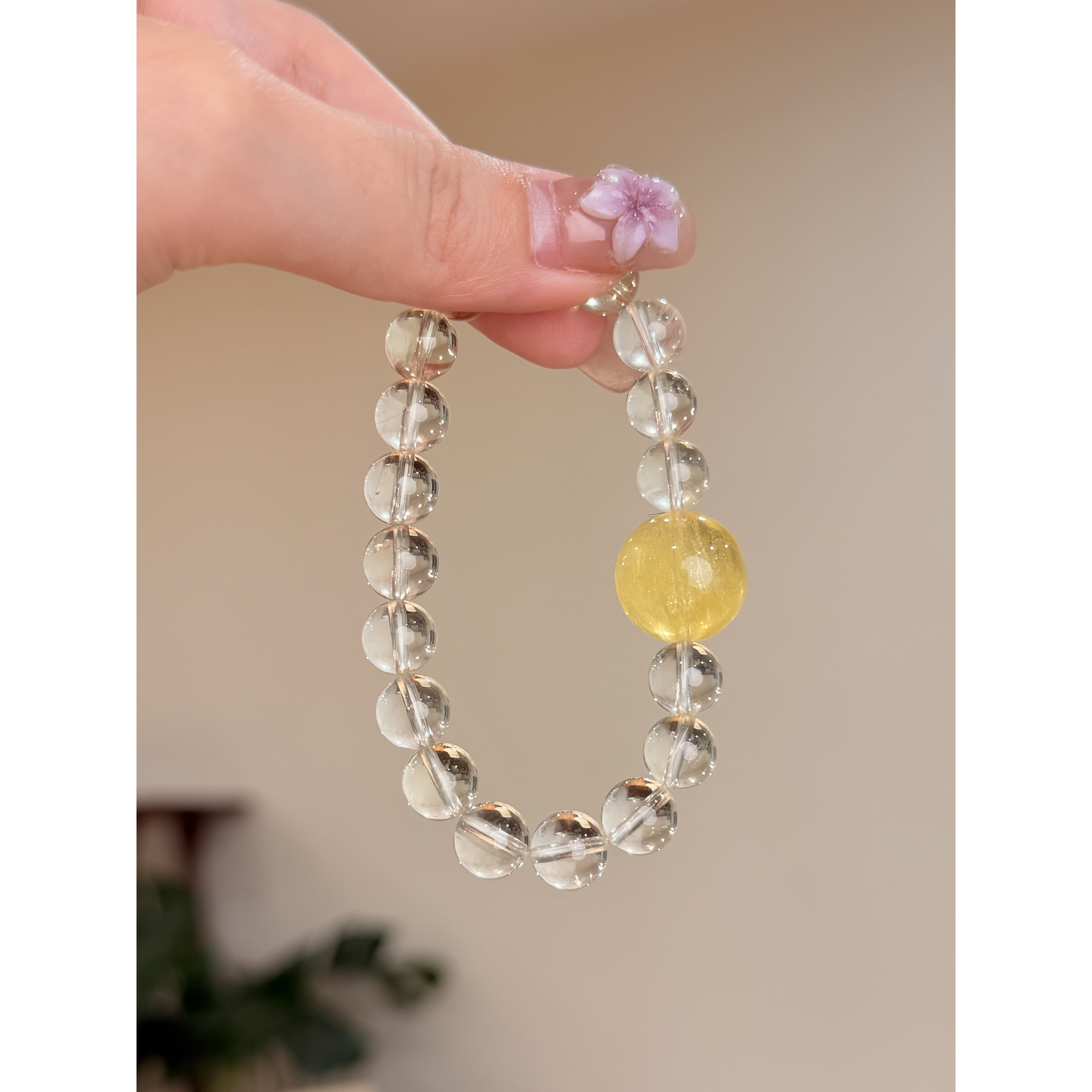黄玫瑰HS041黄水晶手串叠戴（纯天然，默认微瑕，多样性发其一）