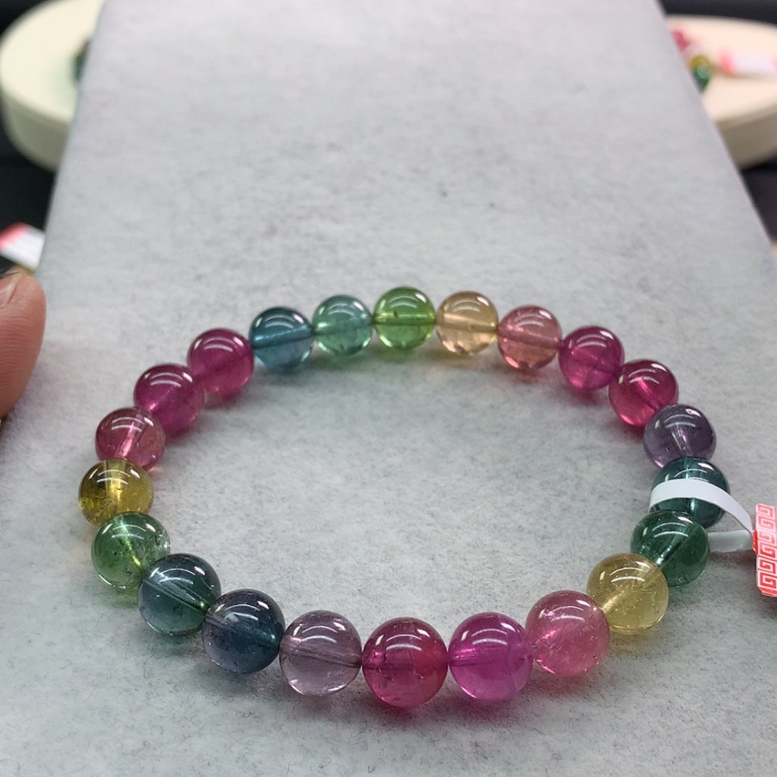 【闪购商品】碧玺手链未镶嵌碧玺荧光色标单圈8.8