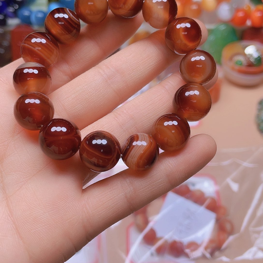 玛瑙/玉髓颈饰未镶嵌福*财