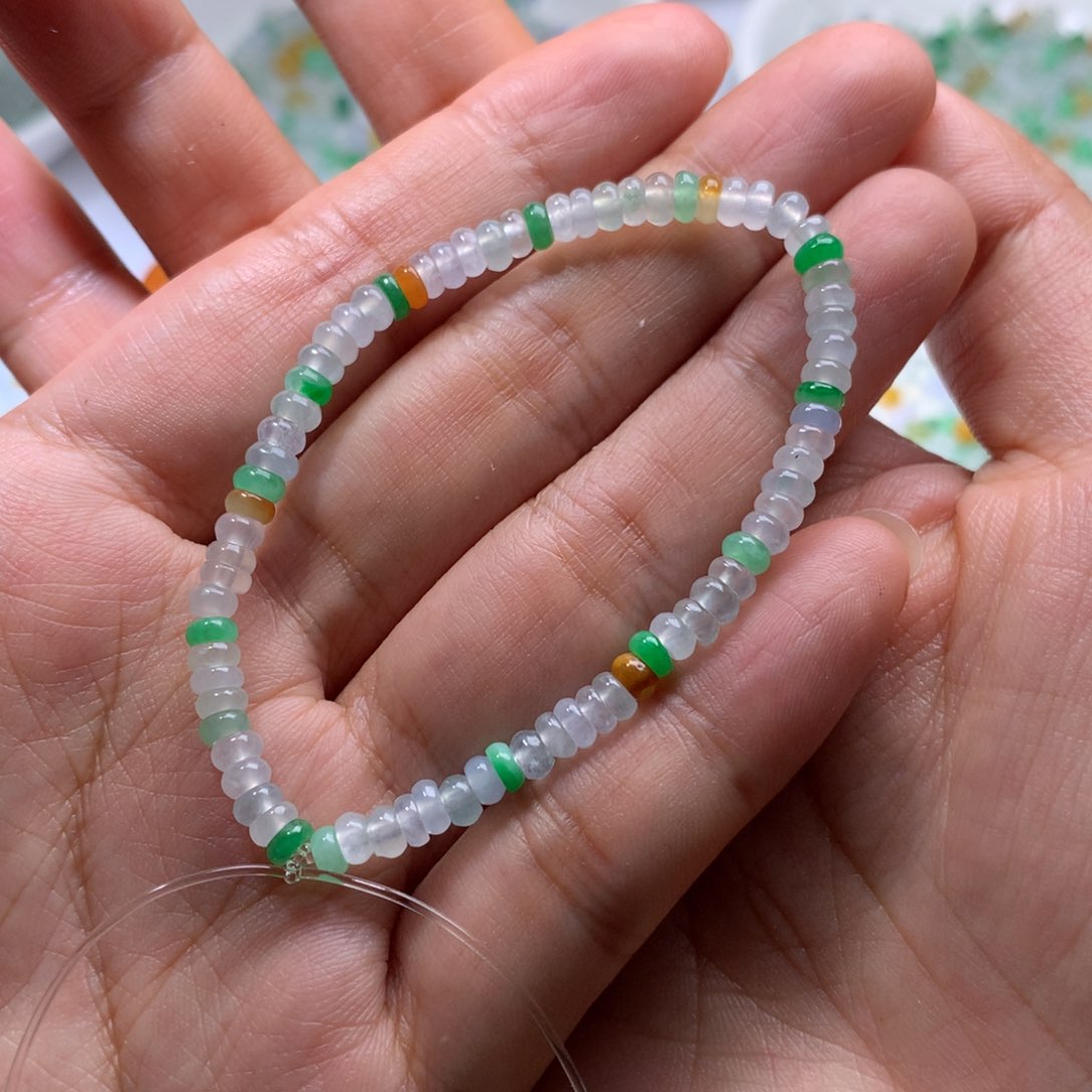 【闪购商品】翡翠散珠一***?翡翠散珠76颗分四单付