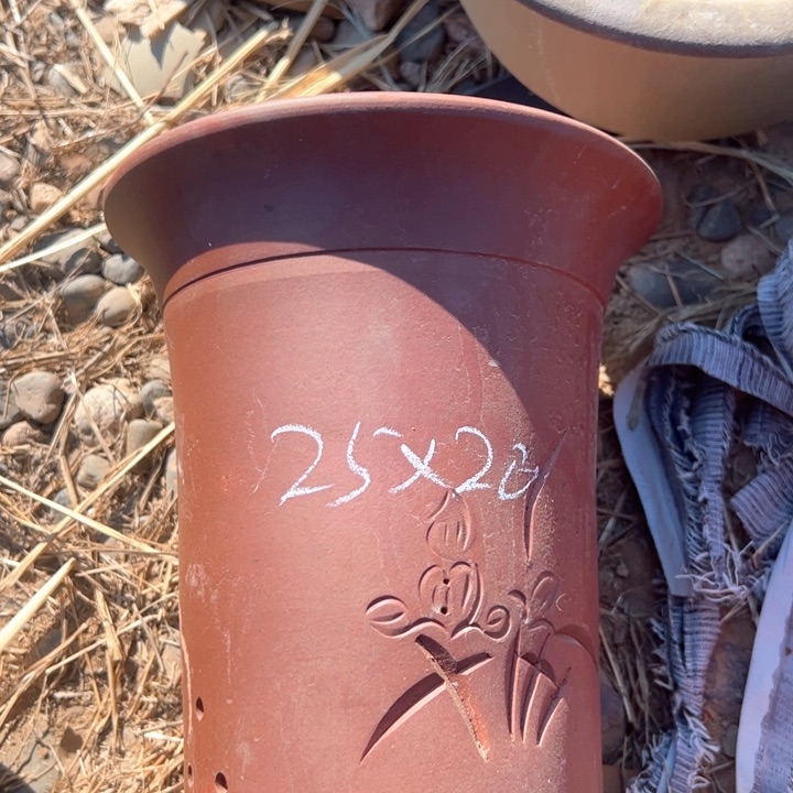 红陶紫砂兰花盆微瑕