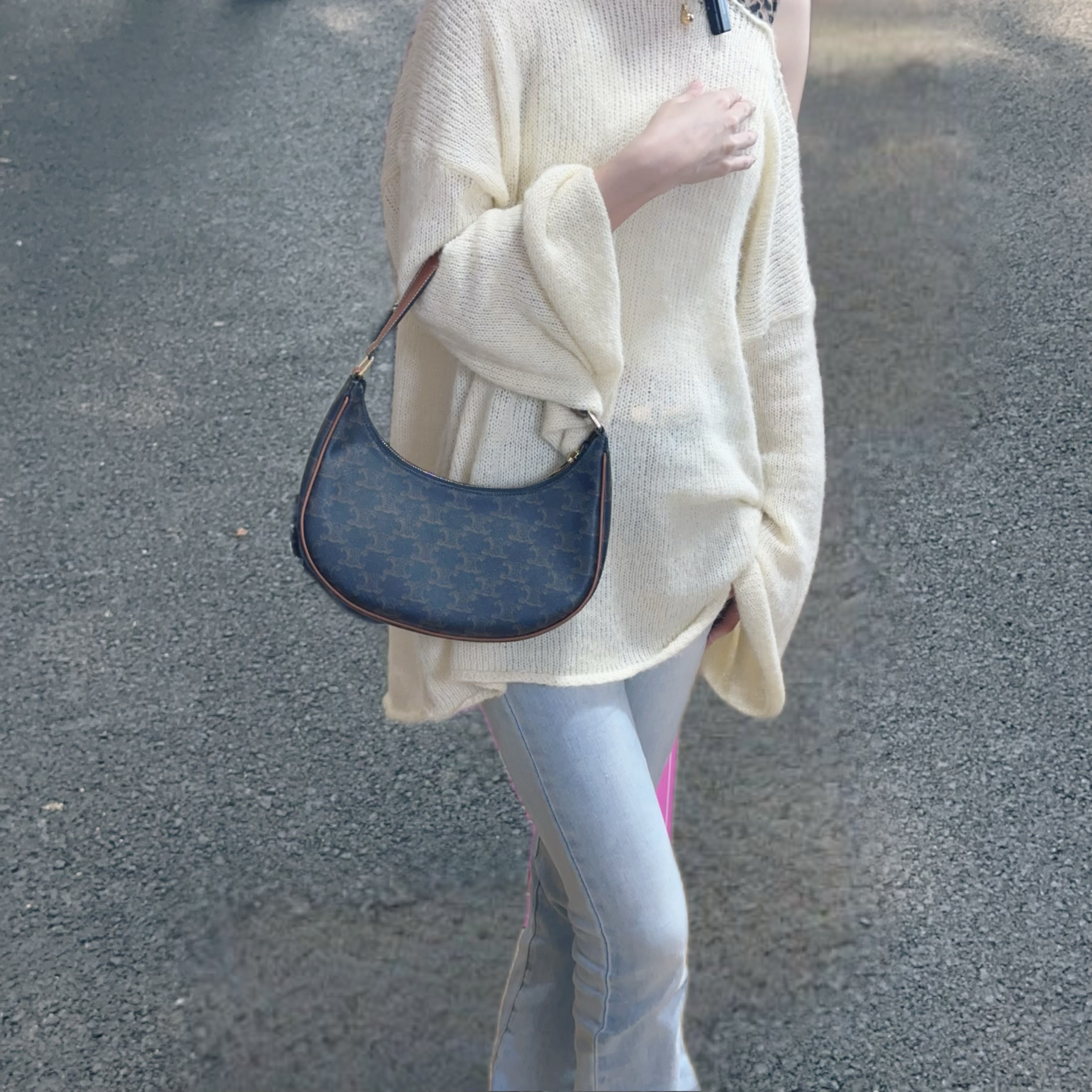 99新 Celine/思琳  99新老花腋下单肩包 Anwen 4160