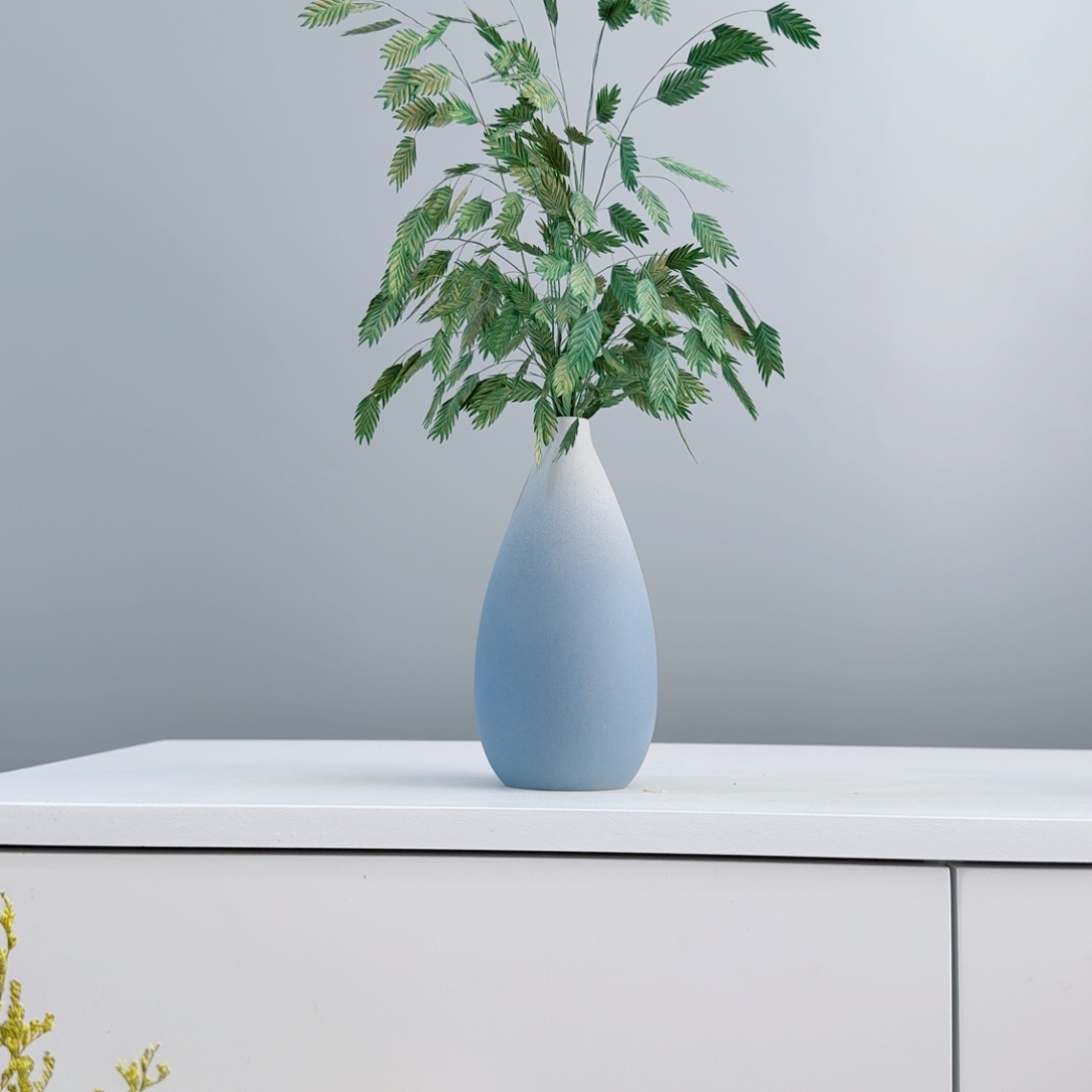 摆件陶瓷小花瓶含花总高约20-30cm