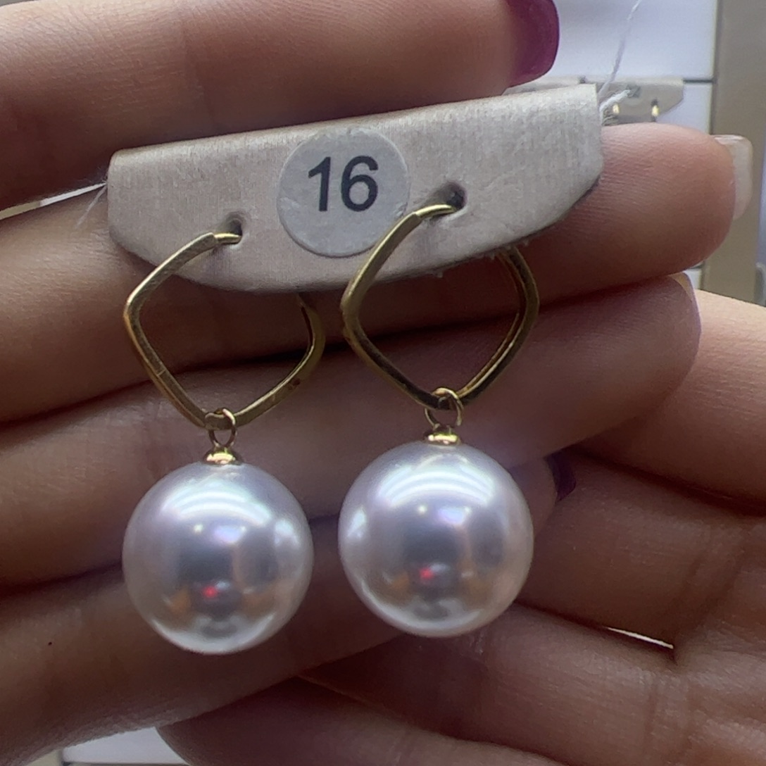 淡水珍珠耳饰18K金镶嵌