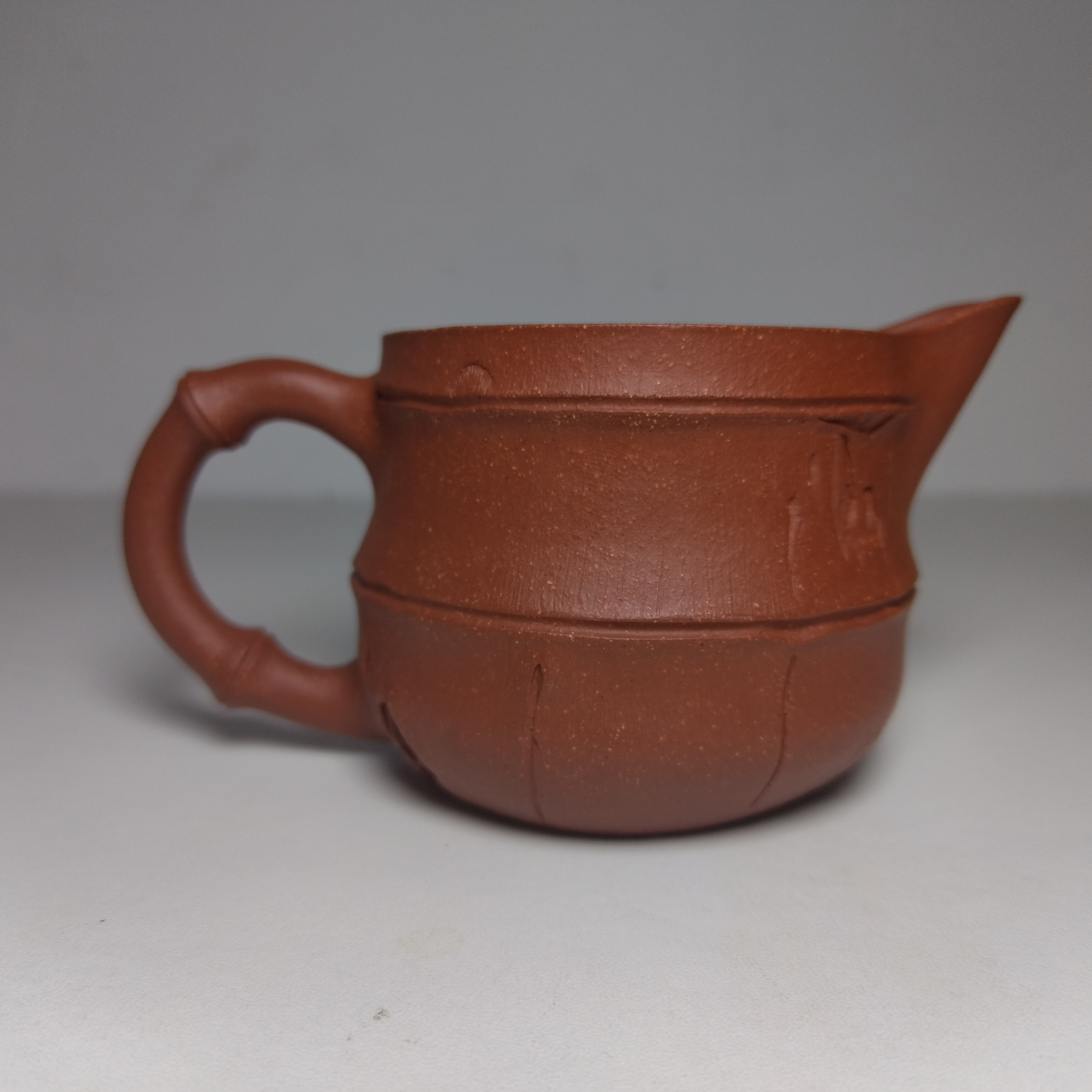 宜兴紫砂竹节公道杯降坡泥，容量170cc