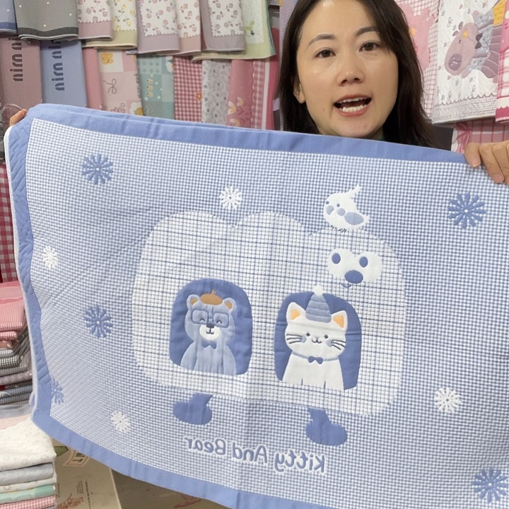 棉特价蓝色小猫咪