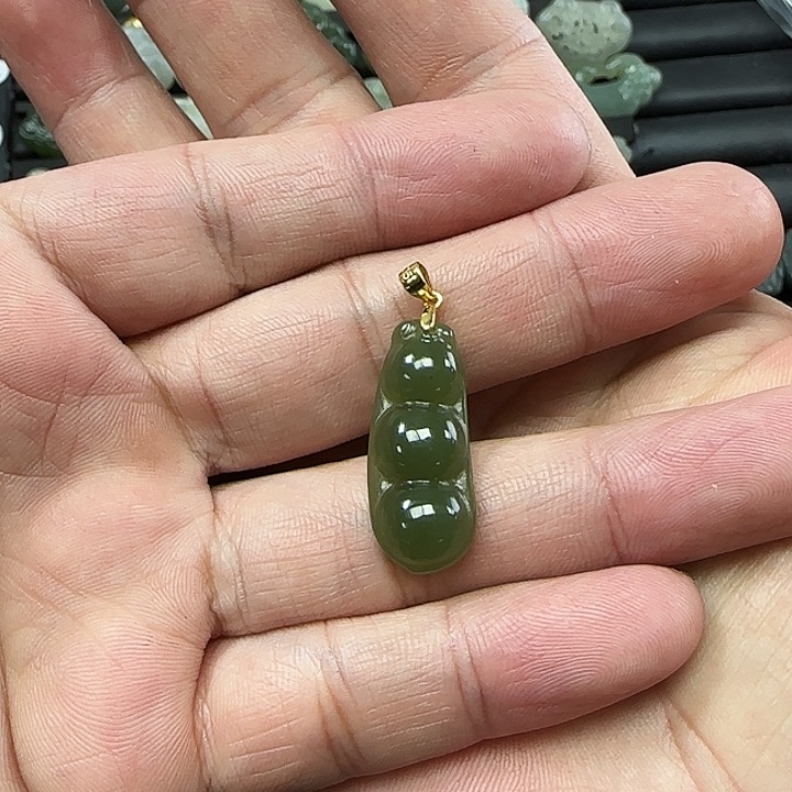 和田玉吊坠(不含链)银S925镶嵌