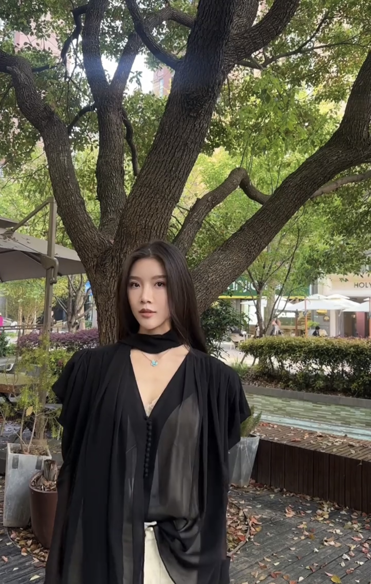 Areis定制 气质时髦羊腿袖衬衫 飘带衬衣性感微透