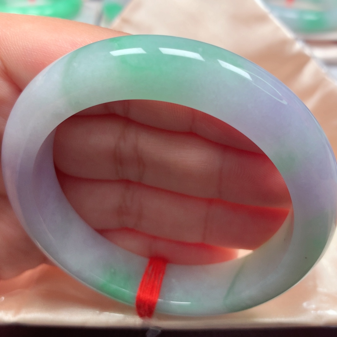 未镶嵌手镯翡翠67春彩花仙子