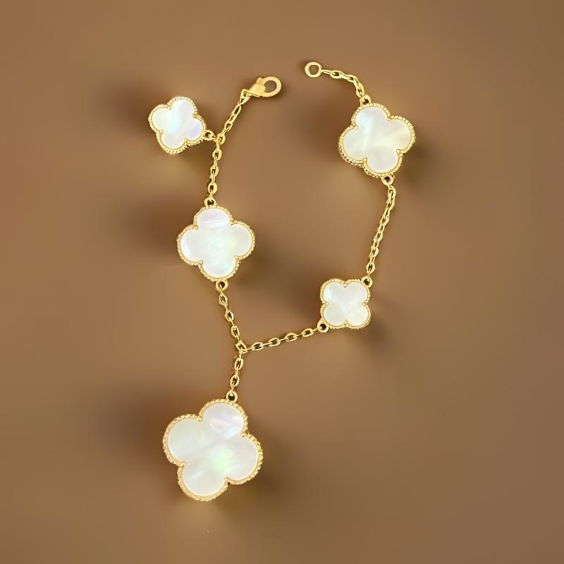 【玉素专属】18k金超重金魔法白贝母五花手链（72小时鉴赏期）高档