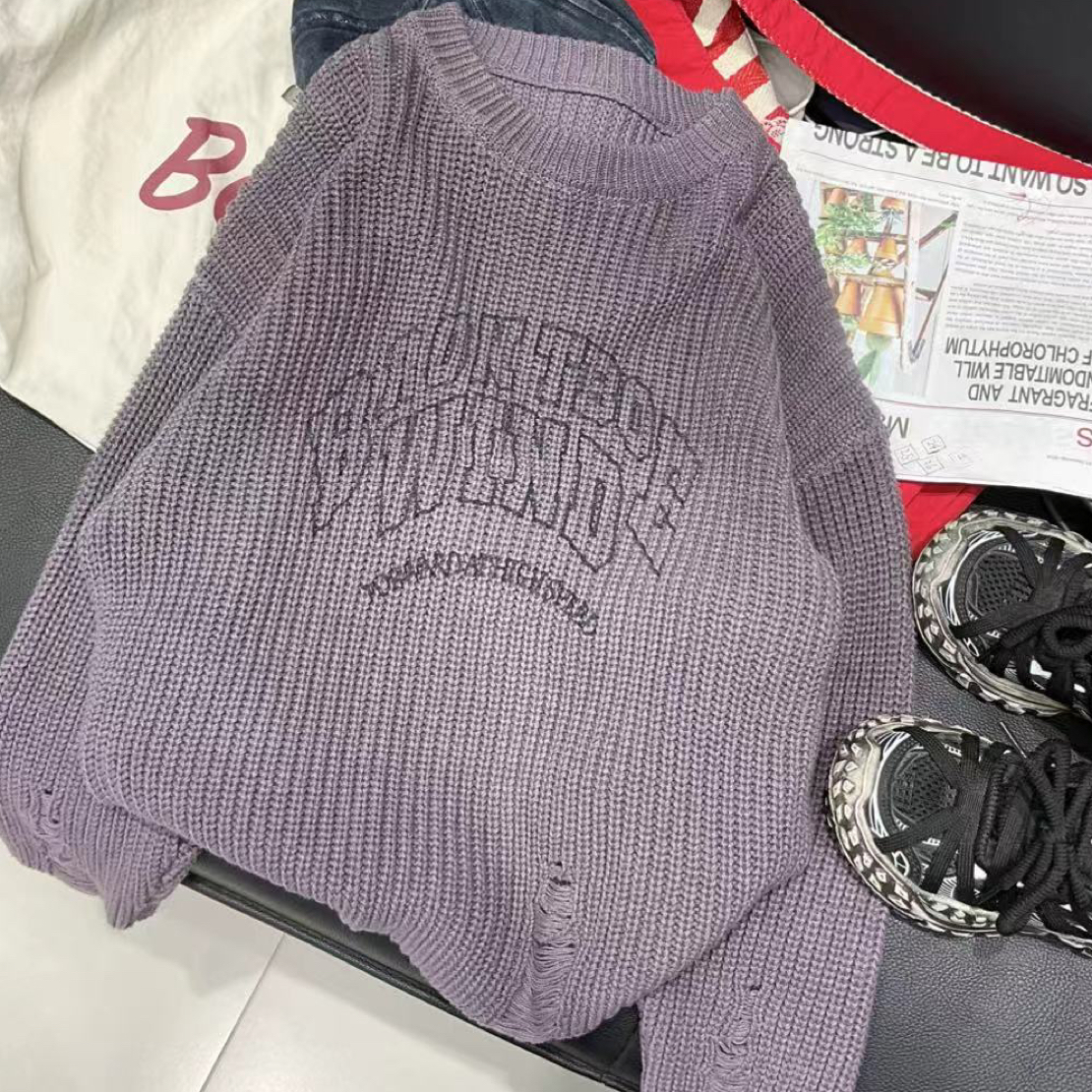 2025潮童 渐变紫毛衣