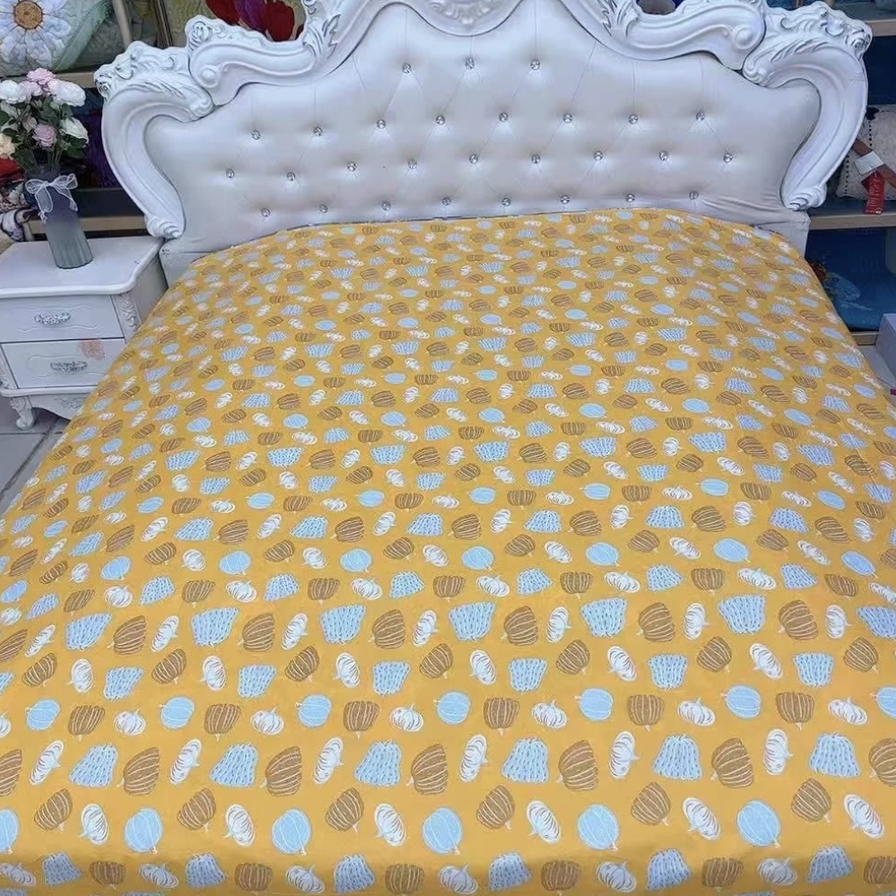精纺高支斜纹面料小床单150×230柔软亲肤保暖【南瓜黄】