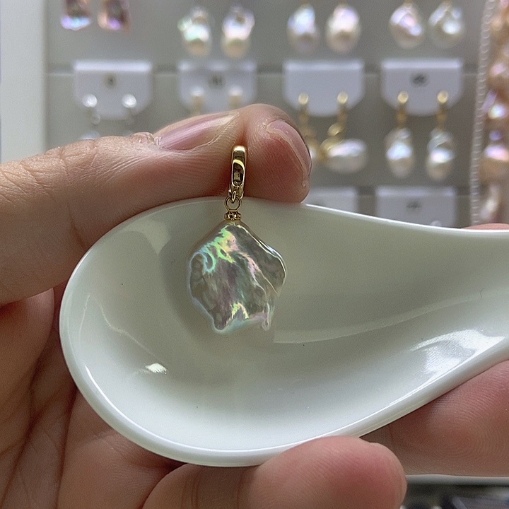 颈饰银S925镶嵌淡水珍珠9