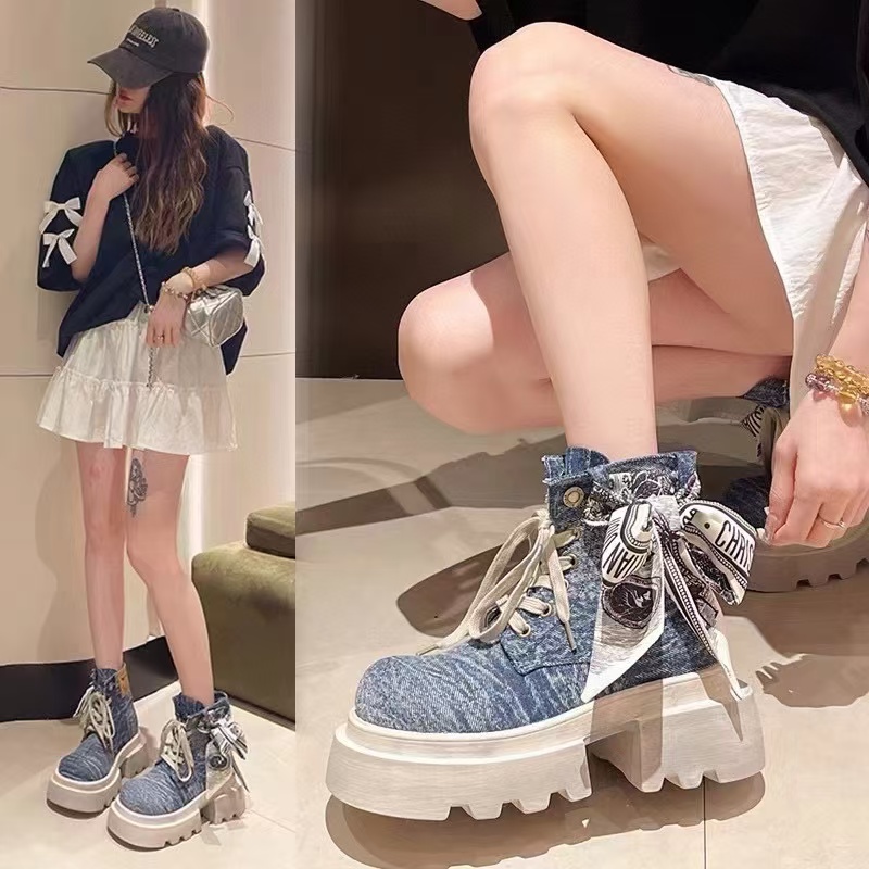 M356马丁靴平跟女舒适休闲修面皮百搭秋季中筒女鞋高帮鞋
