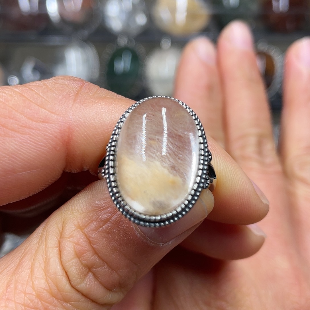 【闪购商品】水晶珠宝半成品银S925镶嵌戒指