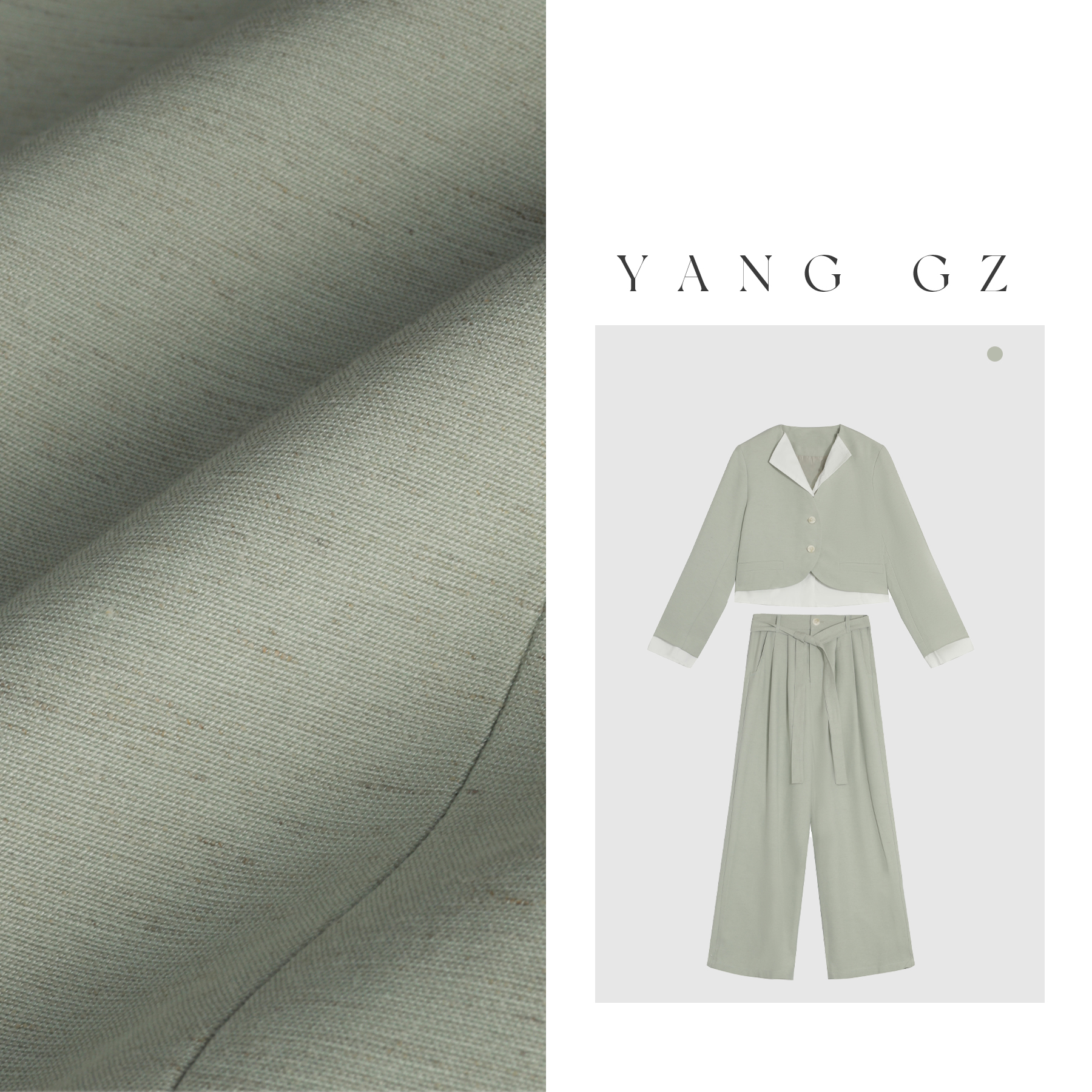 YANG GZ【青风序】春季新款西装+长裤套装女  GZ5151SK610070