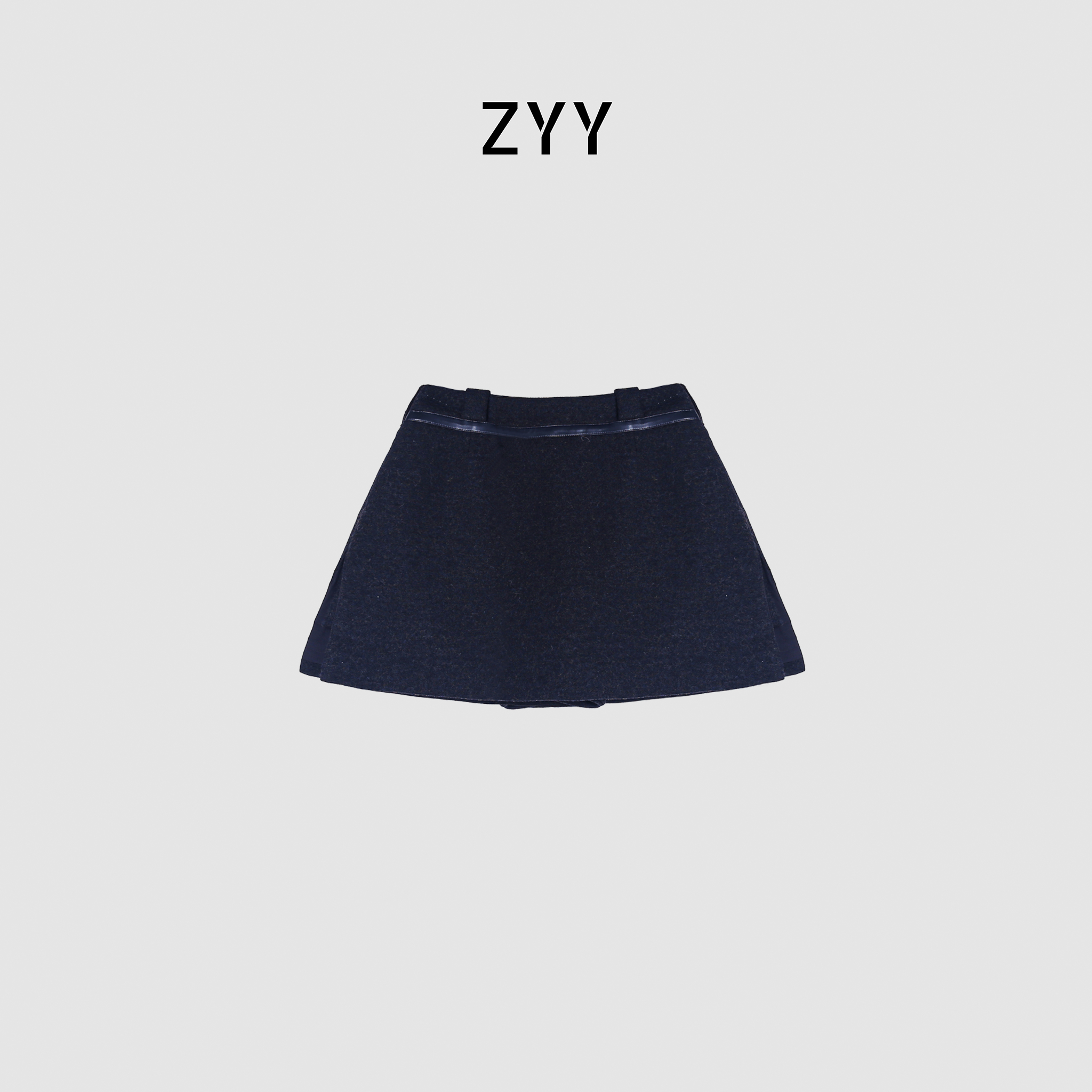 ZYY【落镜月华】2025S/S新款设计感假两件毛呢裙裤短裤X25DDQ05564