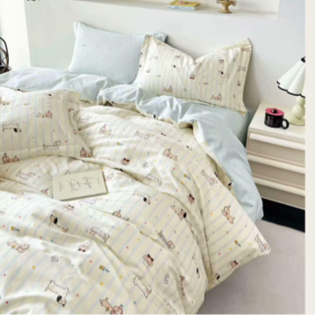 清沐家纺纯棉定制-纯棉高支高密斜纹面料-机灵旺仔-AB版