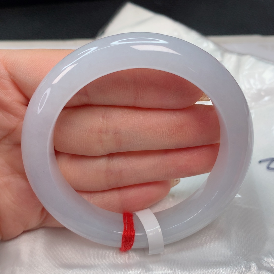 翡翠手镯未镶嵌53-54 粉白月光