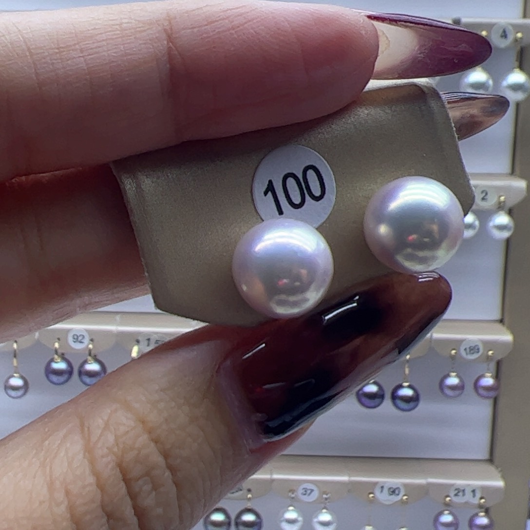 淡水珍珠耳饰18K金镶嵌