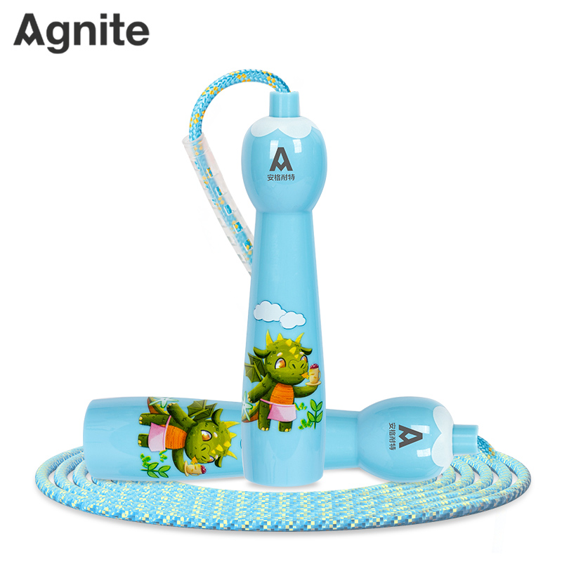 【蓝色5根】安格耐特FT119-1儿童棉绳跳绳小学生竹节(不计数)(蓝)