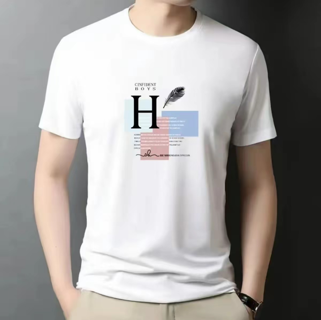 2025痞帅个性短 棉T潮牌印花T恤美式袖夏季男款百搭圆领成熟 短袖