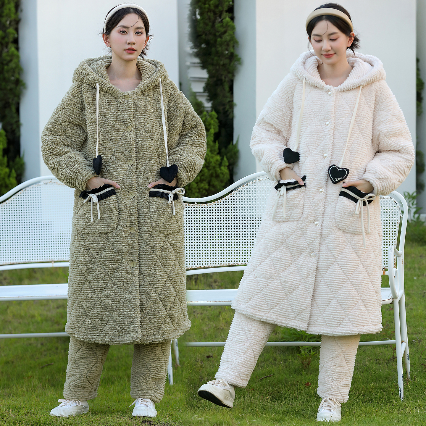 家居服两件套装长裤冬季厚款夹棉睡衣适穿温度-5℃-10℃