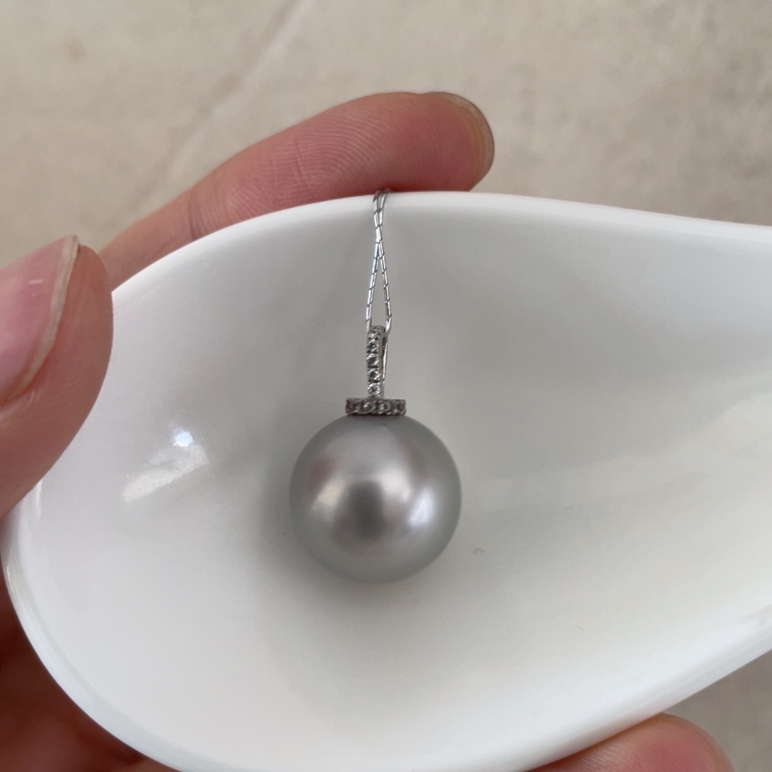 海水珍珠18K金镶嵌颈饰13mm