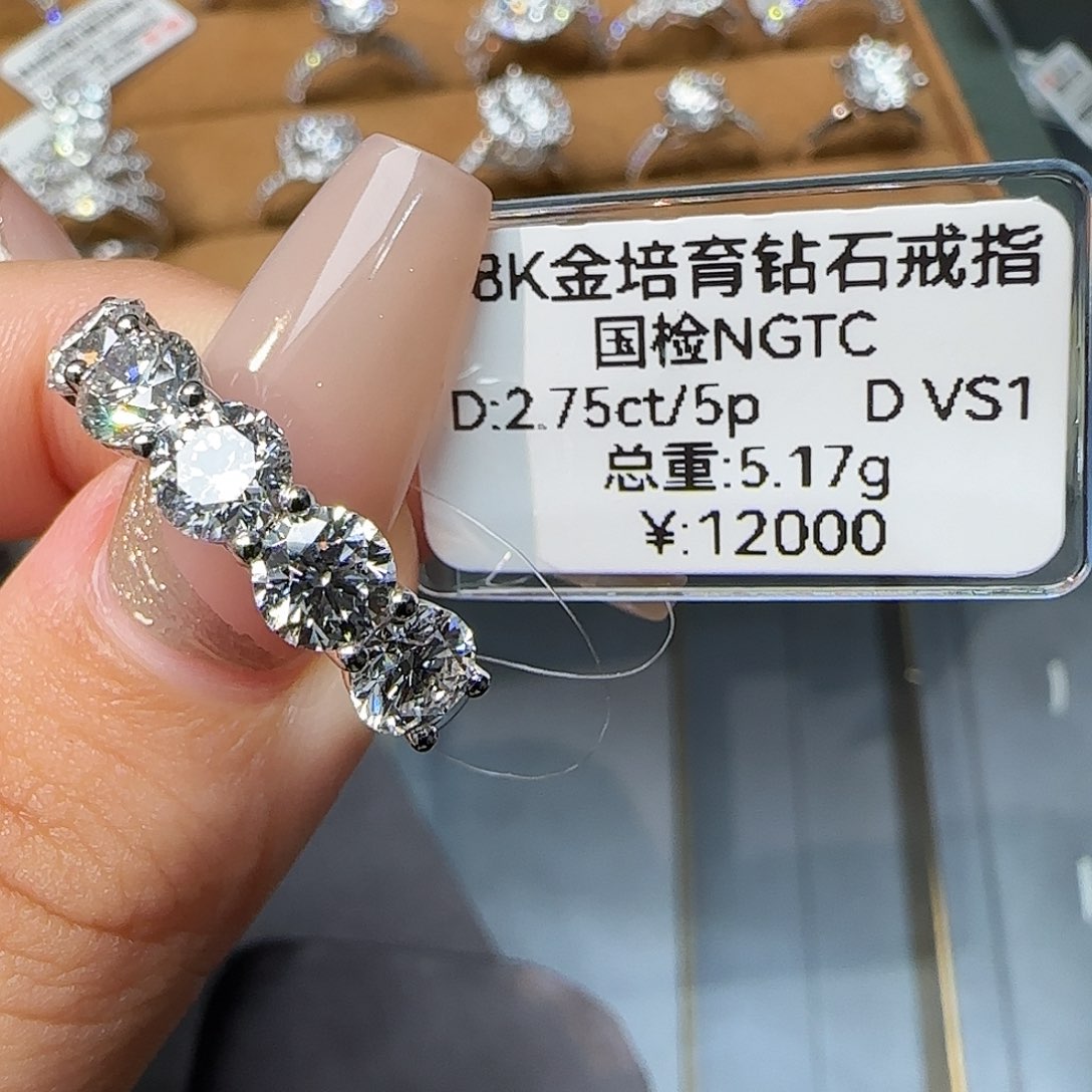 铂Pt950镶嵌实验室培育钻石