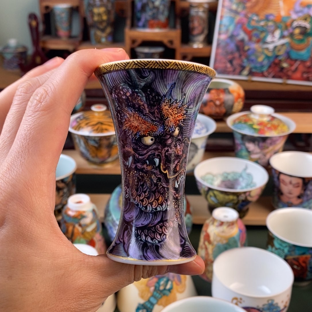 手工手绘龙主人杯