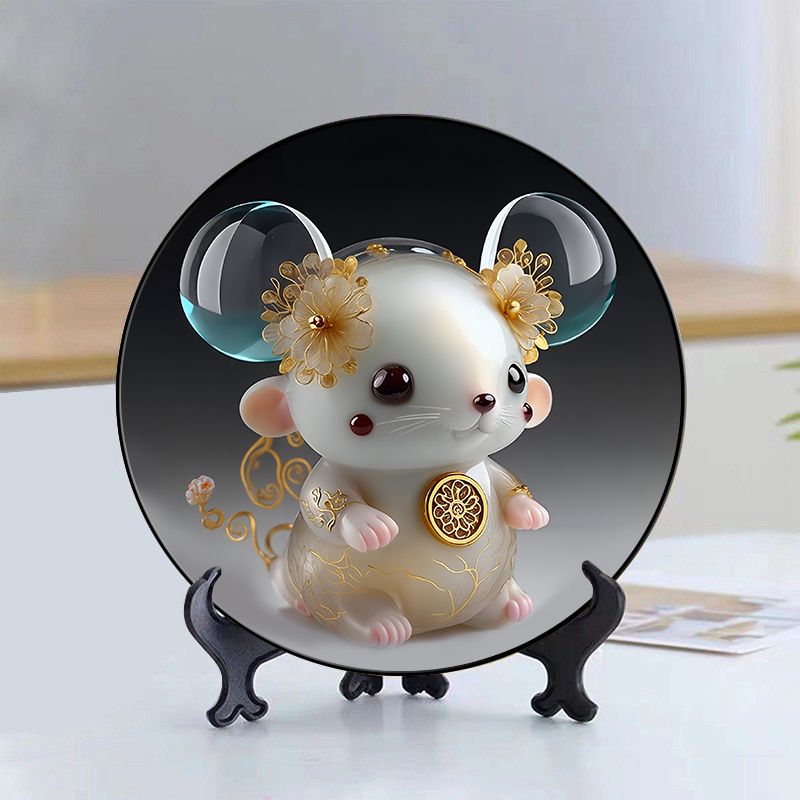 十二生肖中式客厅书房儿童房装饰生肖守护者桌面装饰摆件3d立体