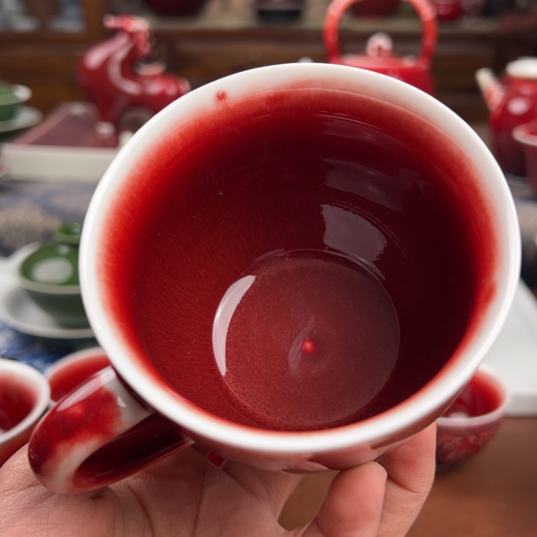 烈***心陶瓷景德镇陶瓷郎红