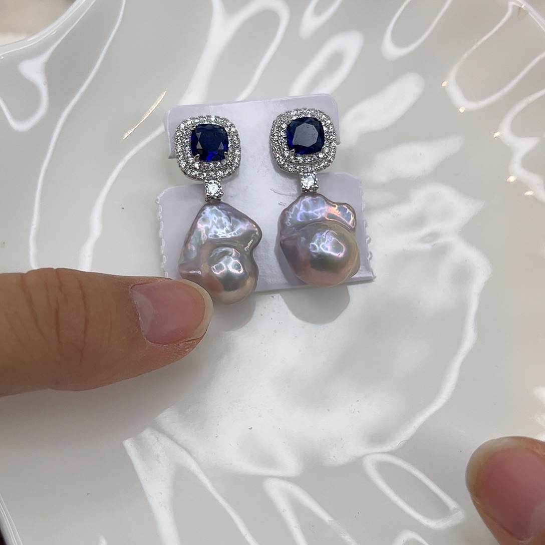 合金耳饰淡水珍珠