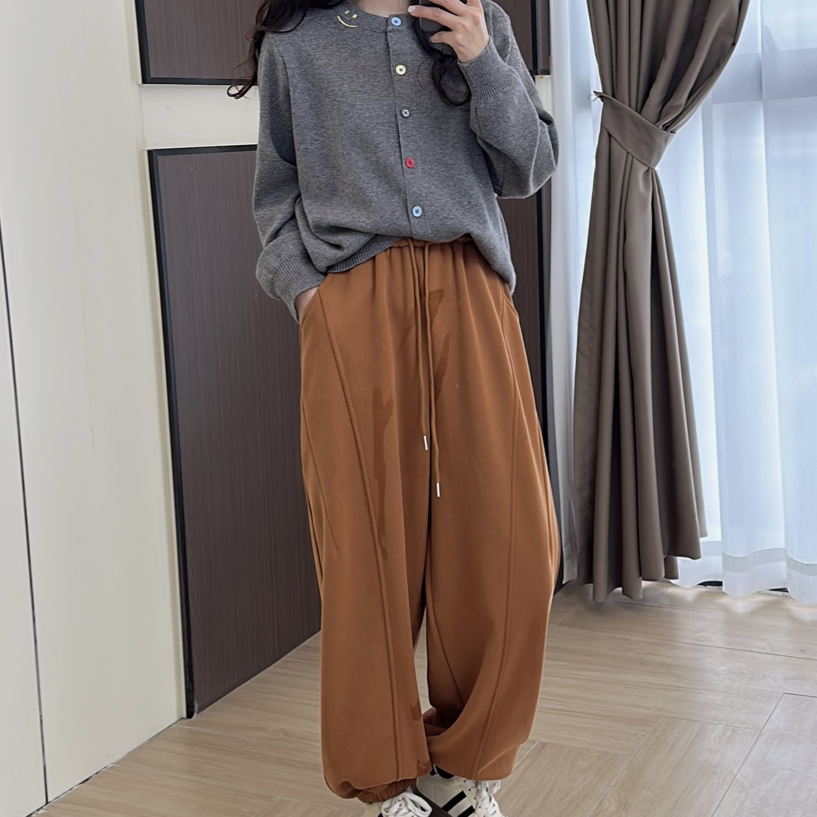 89101韩系慵懒风加绒卫裤