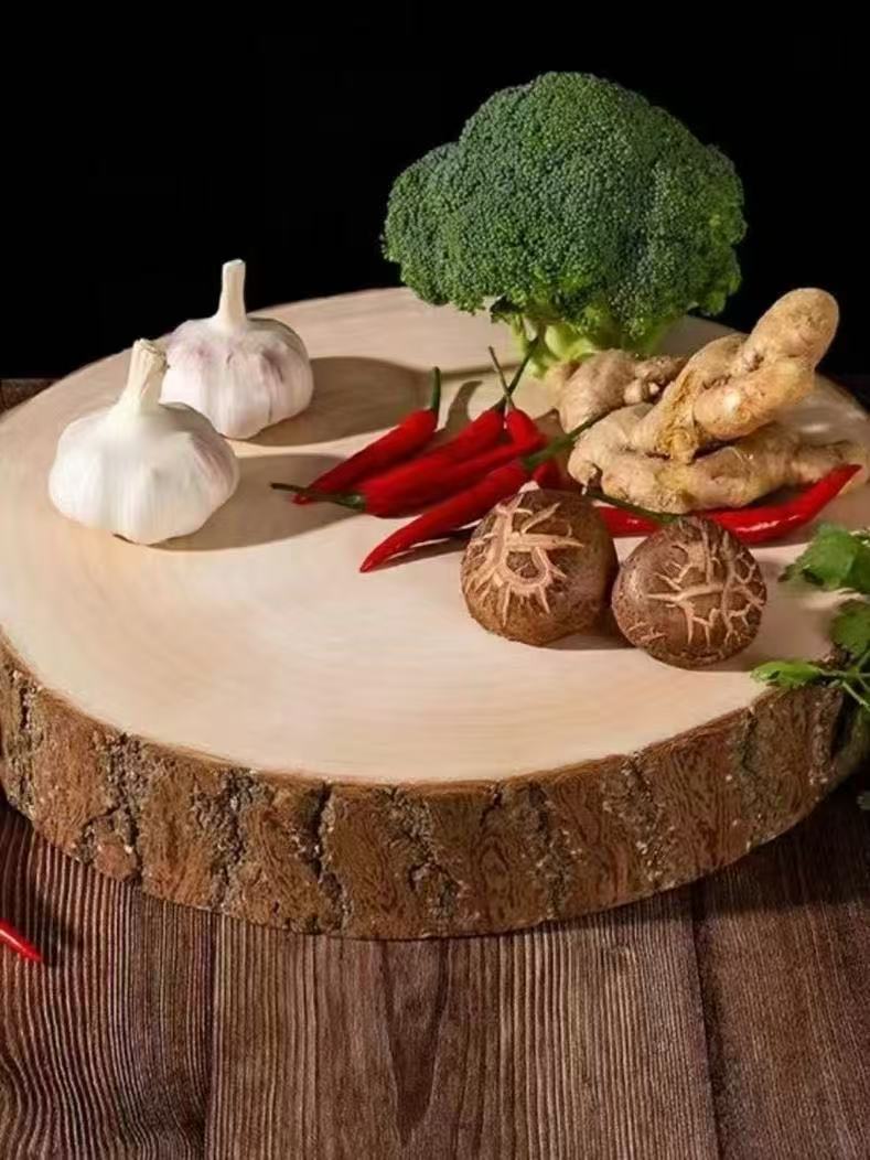 银杏实木砧板 带皮款整木菜墩家用砧板加厚剁肉剁骨酒店商用