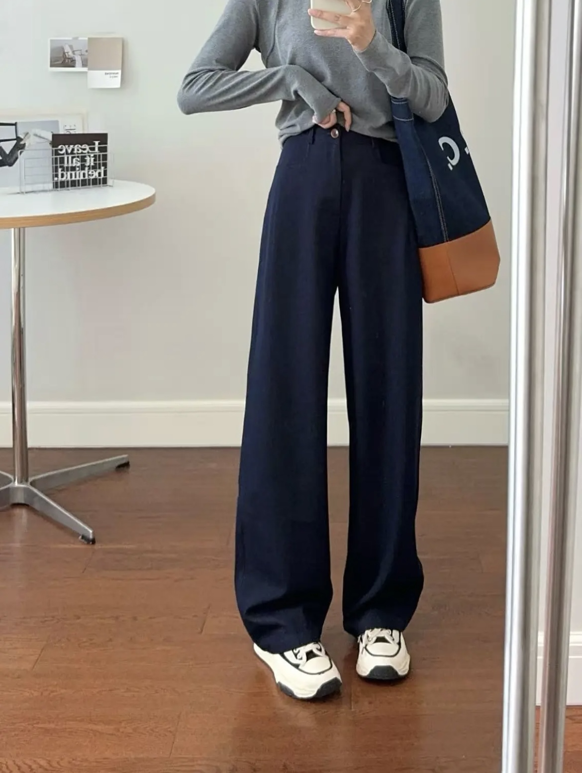 水洗牛仔 藏青黑 秋款直筒洋气显瘦时尚百搭中高腰显瘦牛仔裤