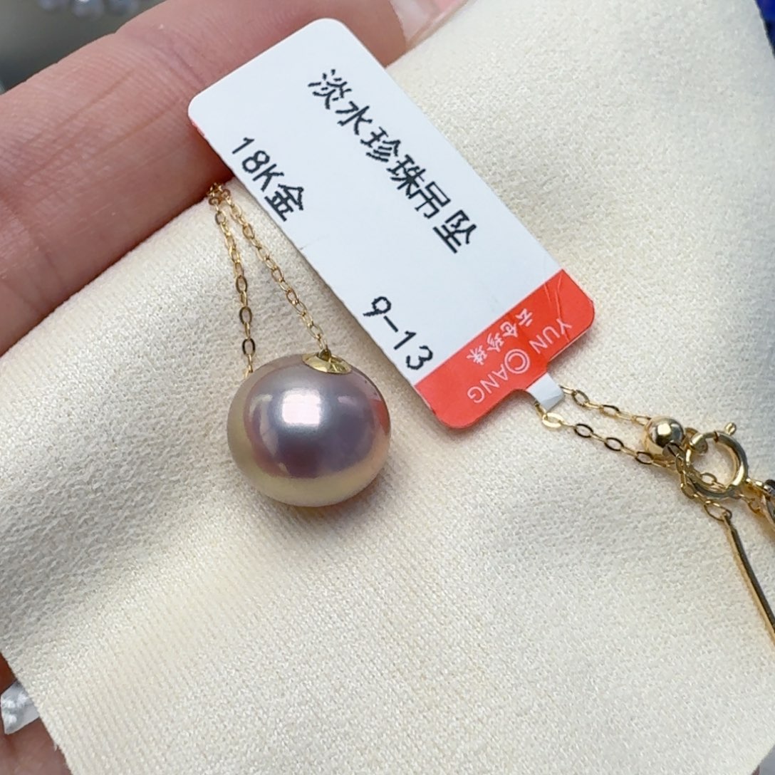 淡水珍珠18K金镶嵌颈饰@@bd143