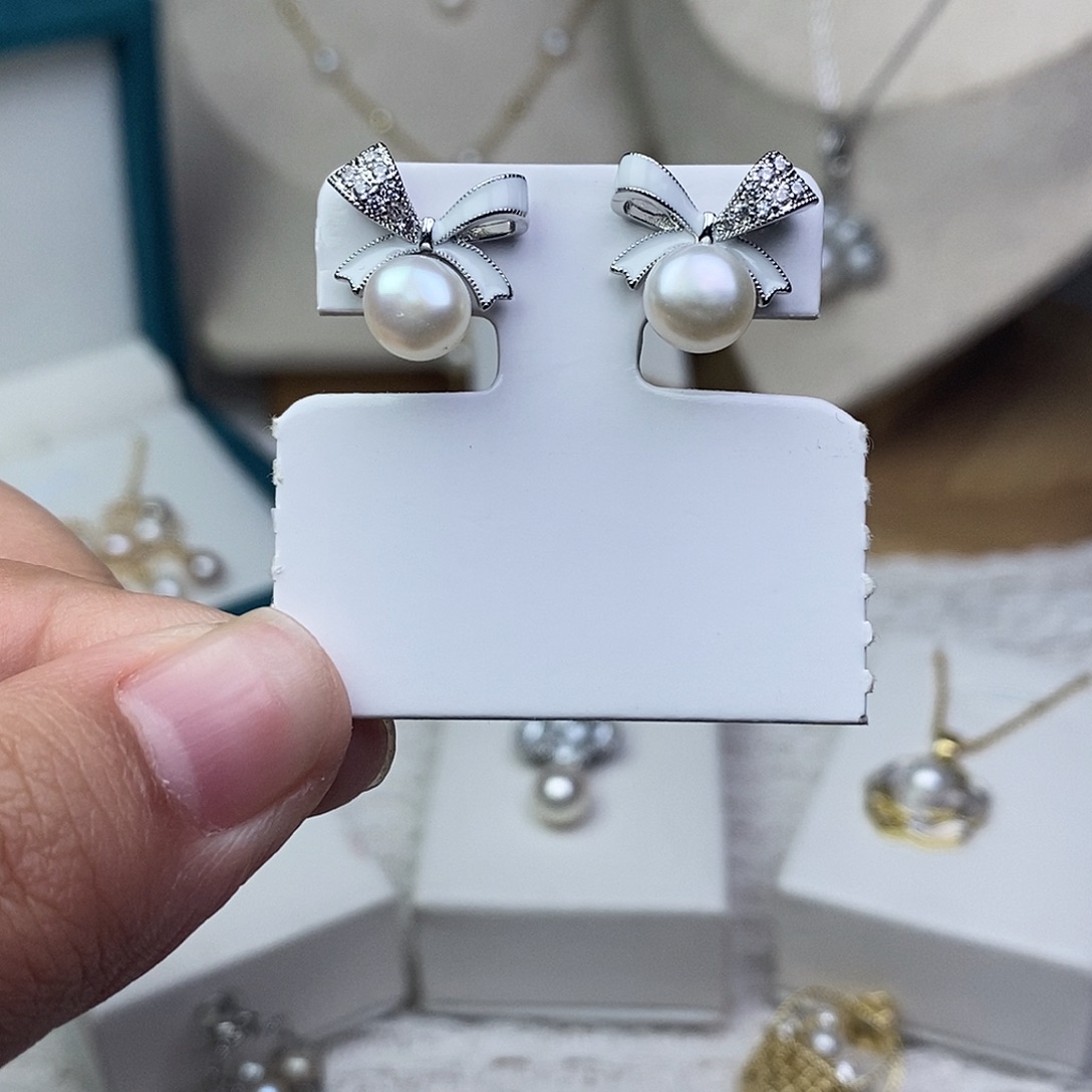 耳饰淡水珍珠银S925镶嵌