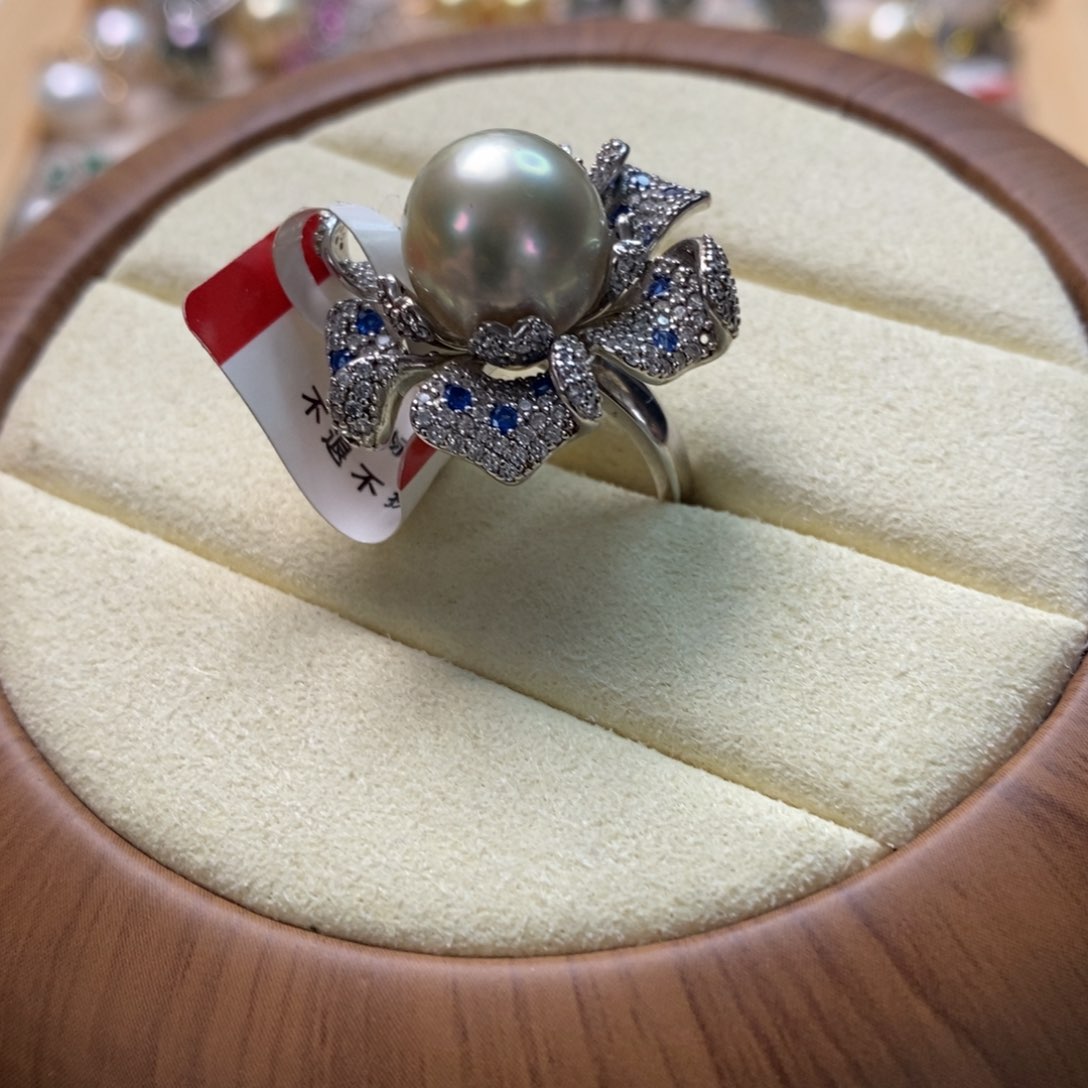 海水珍珠戒指银S925镶嵌